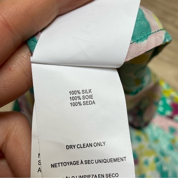 Nicholas NWT 100% Silk Satin Simie Gathered Confetti Multicolor Mini Dress 2, XS - Picture 9 of 15